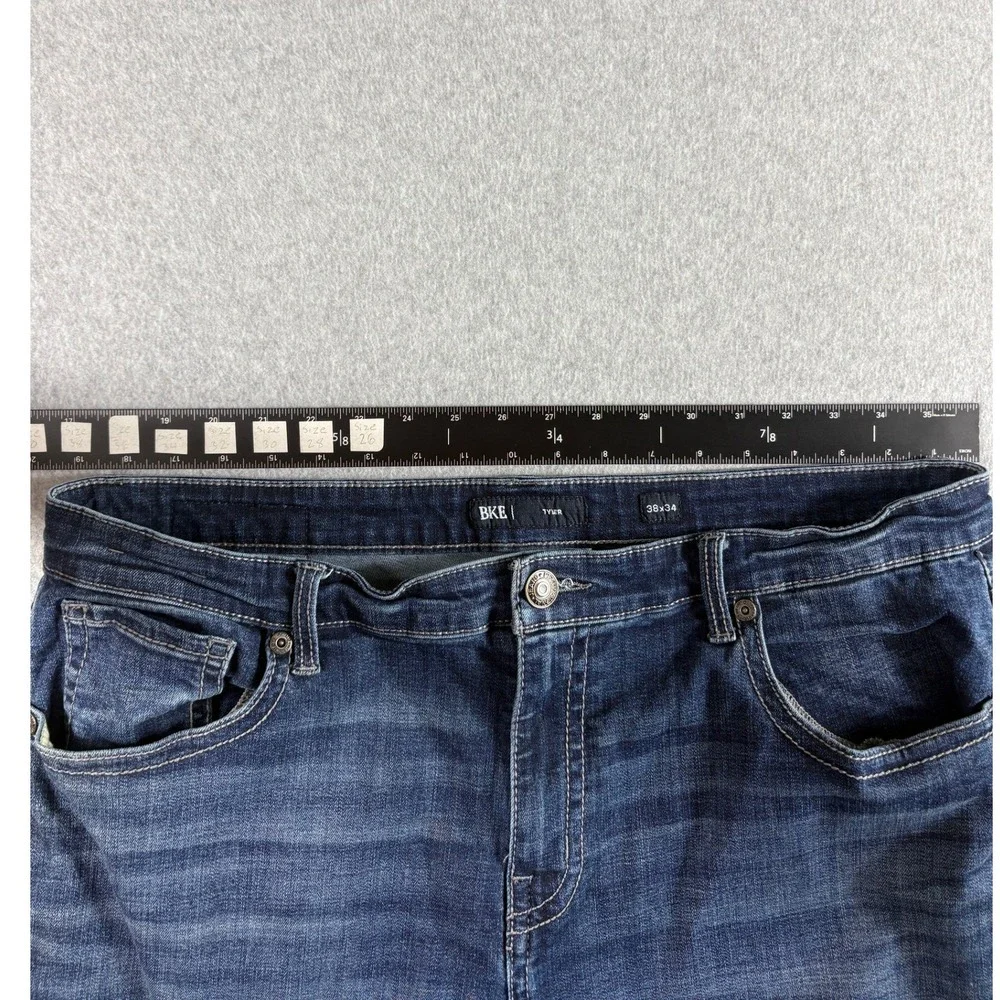 Buckle BKE Tyler Straight Leg Jeans Mens 38x34 Blue Denim Dark Washed Premium